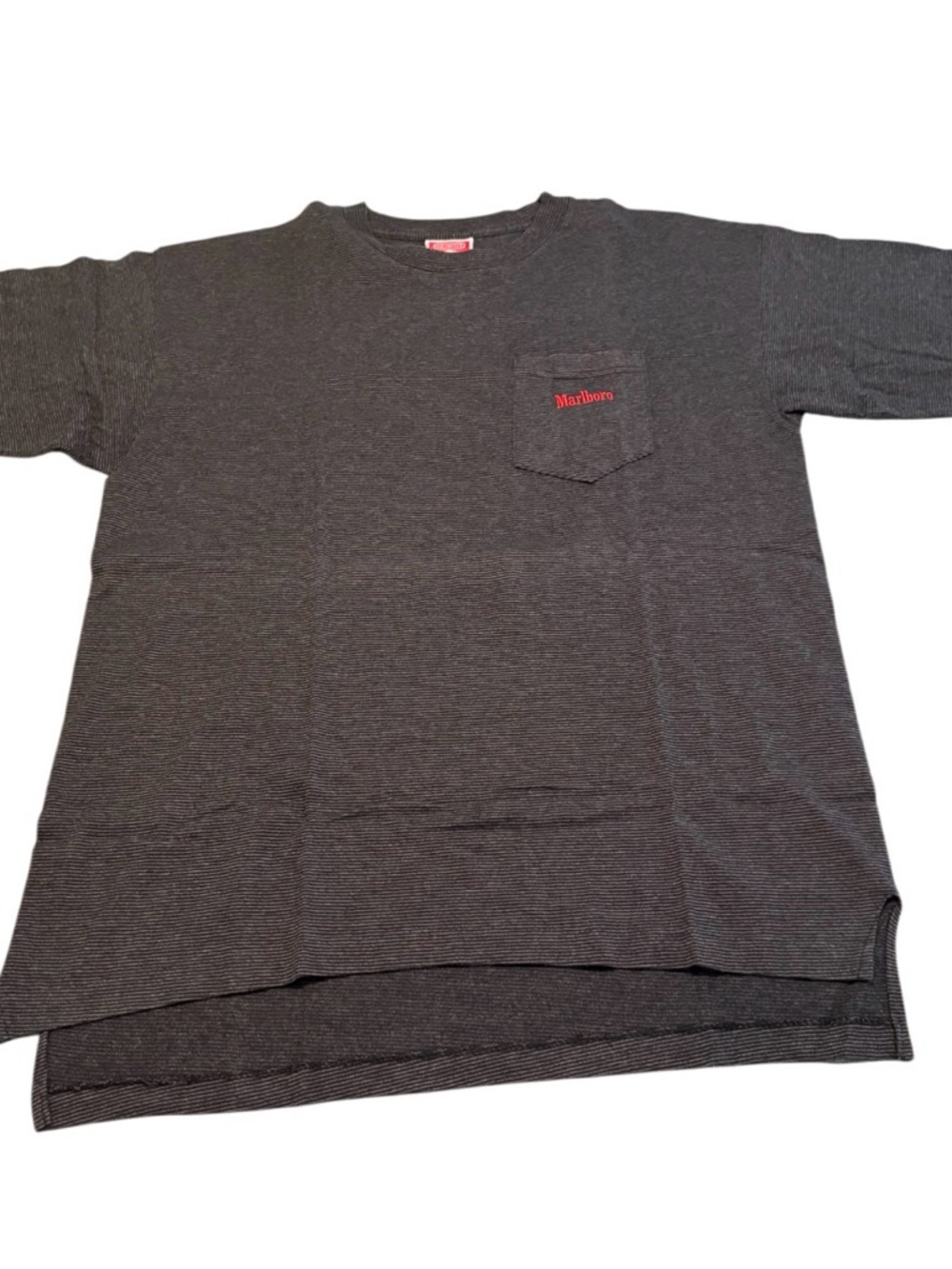 Marlboro Black Short Sleeve Pocket Tee with Red Logo